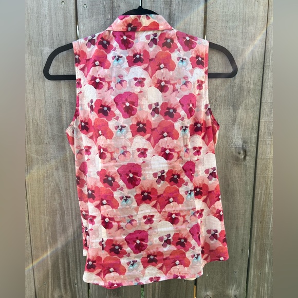 Loft Hibiscus Flower Sleeveless Blouse (Size SP) - Picture 3 of 4